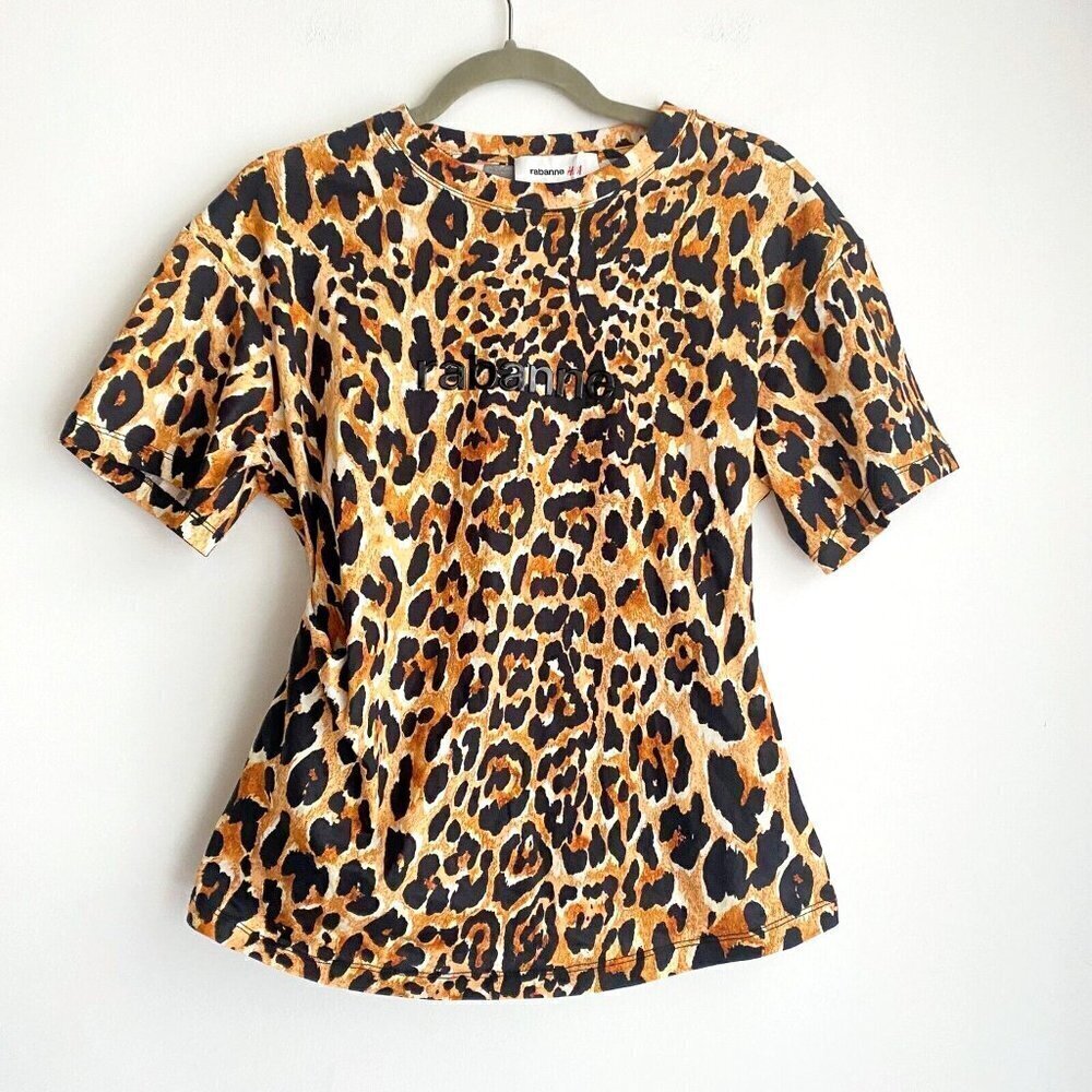 Paco Rabanne Spellout Animal Print T Shirt NEW M